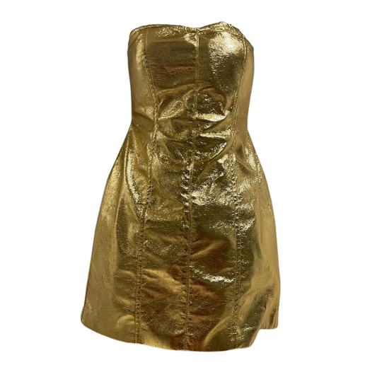 Amylynn Gold Bandaeu Mini Dress Size M - 10