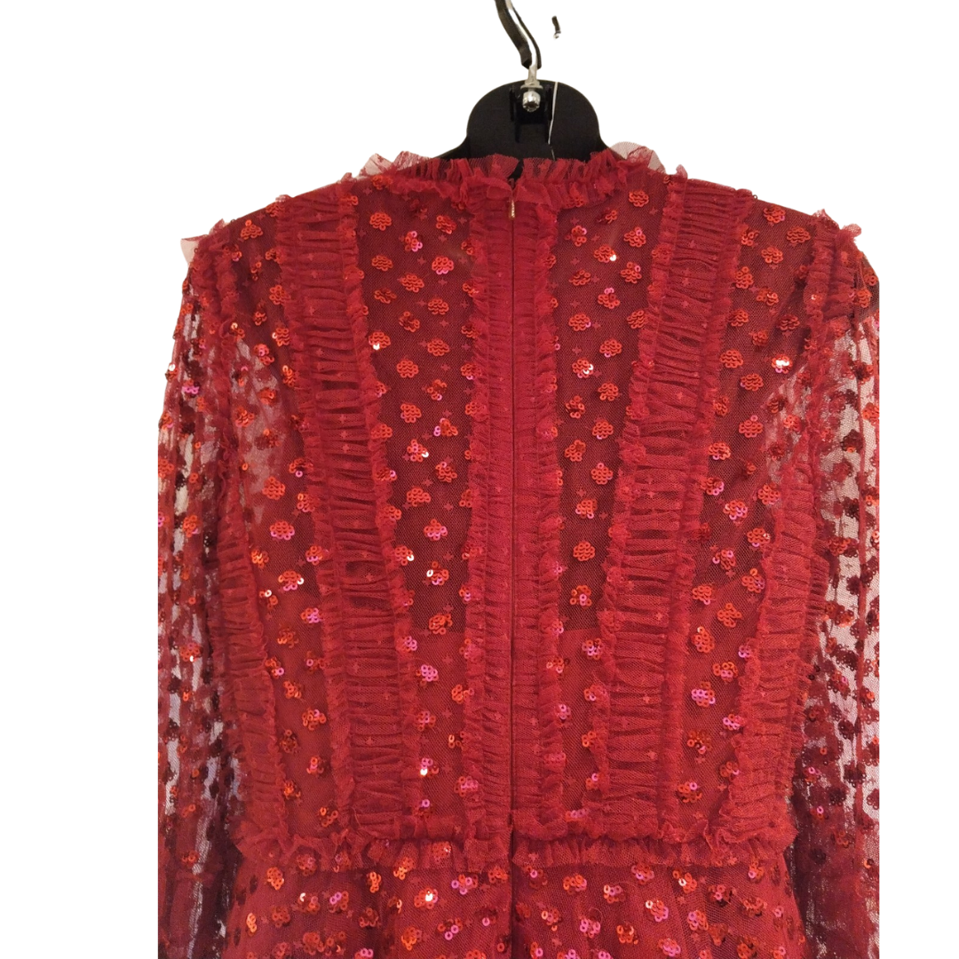 Needle & Thread Red Sequin Mini Dress Size 12