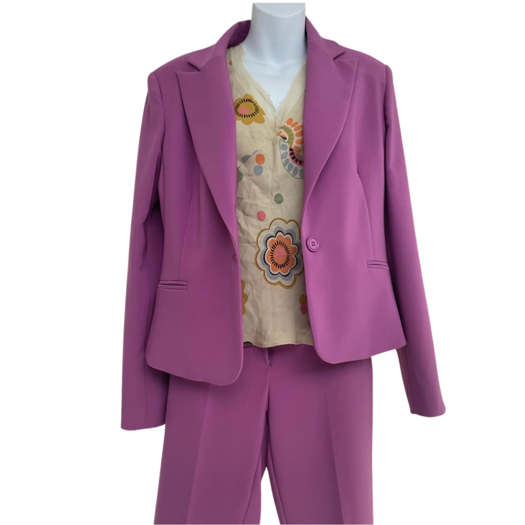 Francomina Purple Trousers Suit Size S