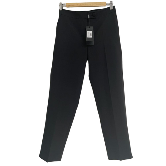 Xtasy Black Cropped Straight Leg Trousers Size S